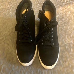 Caslon Wedge Sneaker, suede leather, size 9.5